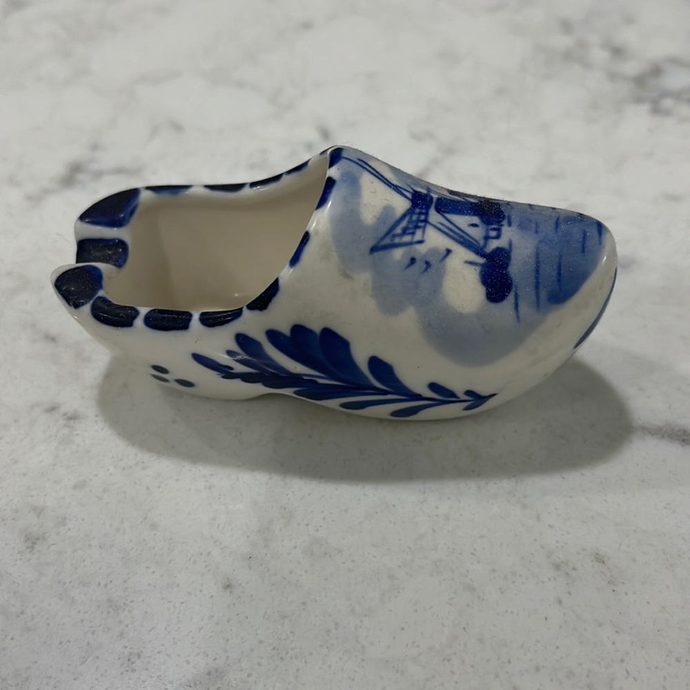 Vintage Delft blue mini ashtray – shoe